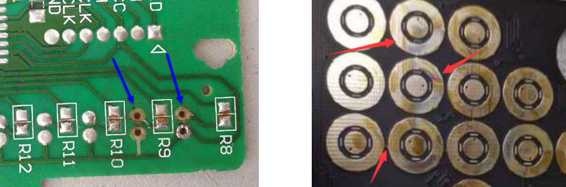 PCB常见不良原因及分析 4 PCB常见不良原因及分析-焊盘脱落或氧化